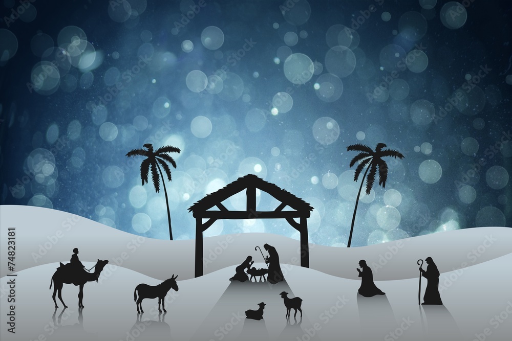 Aufkleber composite image of nativity scene