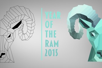 Composite image of half rams head