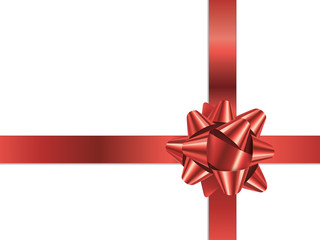 GIFT BOW (vector red Christmas present ribbon)
