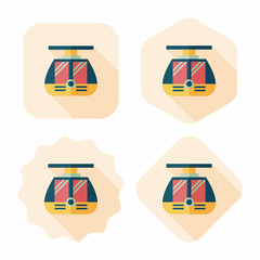 tram flat icon with long shadow,eps10