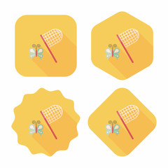 butterfly net flat icon with long shadow,eps10