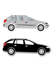 Silhouettes of Car vector black