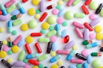 pills isolated on white background