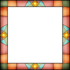 Square stained-glass window frame for photography