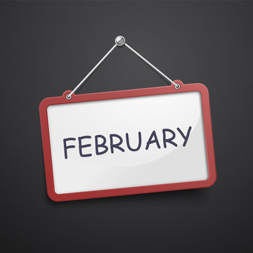February hanging sign