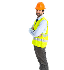 Worker with his arms crossed