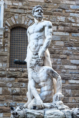 Fototapeta na wymiar Hercules and Cacus statue at Piazza della Signoria i Florence, I