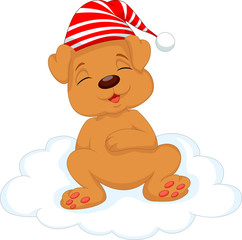 Baby dog sleeping on the cloud