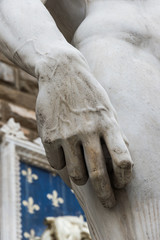 The statue of David by Michelangelo on the Piazza della Signoria
