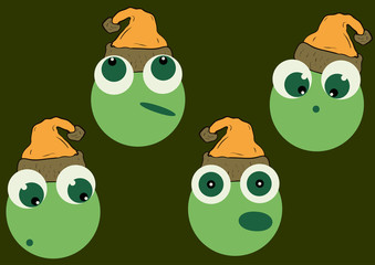 The emotional heads in caps