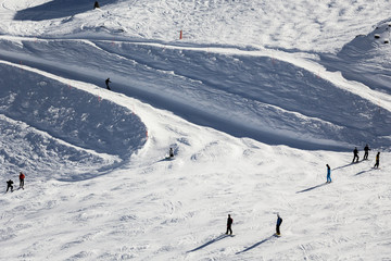Ski road in Alps
