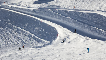 Ski road in Alps