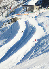 Fototapeta premium Ski road in Alps