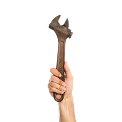 wrench over isolated white background
