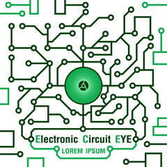 Electronic Circuit eye symbol icon. vector illustration