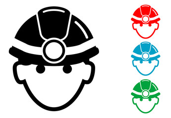 Pictograma icono minero con varios colores