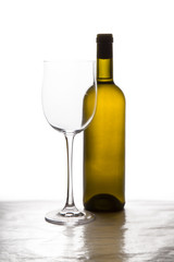 Bottle and wineglass