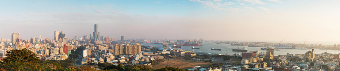 Fototapeta na wymiar Kaohsiung, Taiwan - December 08,2014: Panoramic view of Kaohsiun