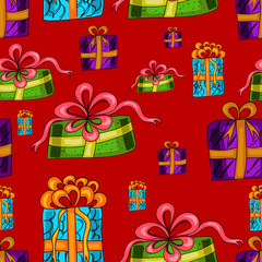 seamless pattern with gifts