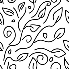 seamless pattern with black and white ornaments