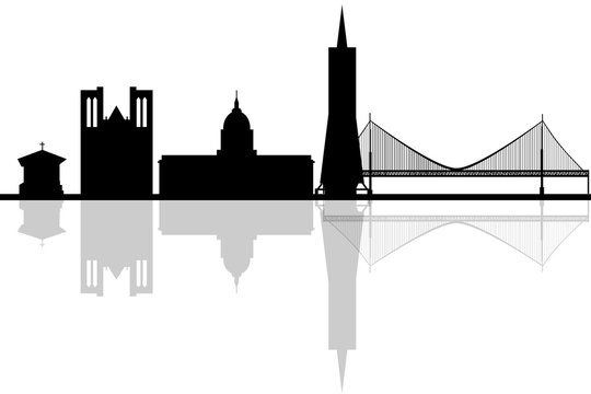 San Francisco California city skyline silhouette. Vector illustr