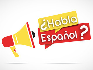 Naklejka premium megaphone : habla espanol