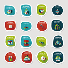 Wedding speech bubble flat design background set, eps10