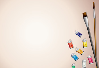 Paintbrush and watercolor