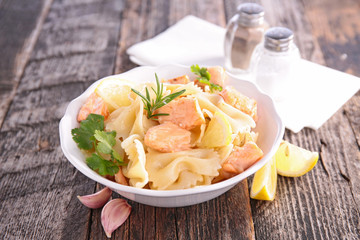 pasta and salmon