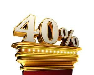Forty percent figure over white background