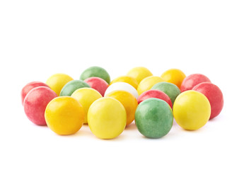 Multiple chewing gum balls isolated