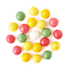 Multiple chewing gum balls isolated
