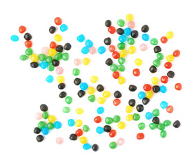 Multiple ball candies spilled over the surface