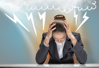 Businesswoman facing problems