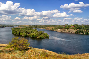 Fototapeta premium Summer landscape with river