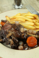 coq au vin et frites