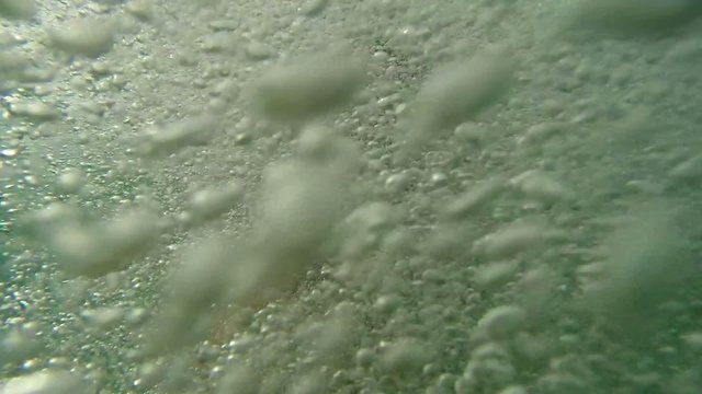Underwater bubles from men drowning