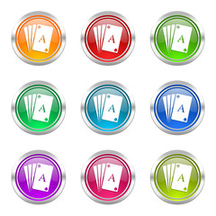 casino colorful vector icons set