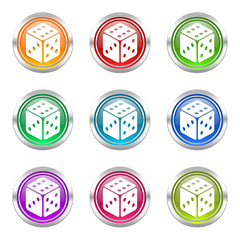 casino colorful vector icons set