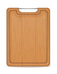 wooden cutting board with metal handle vector illustration