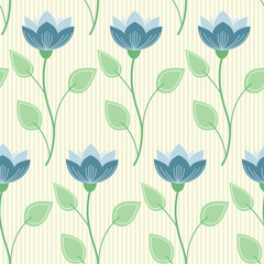 seamless pattern: blue flowers