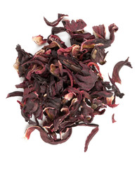 Obraz premium dried Hibiscus tea isolated on white
