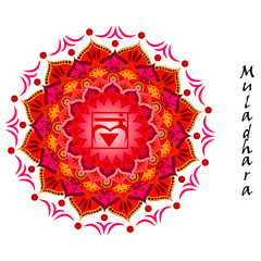 Lotus flower of Muladhara chakra