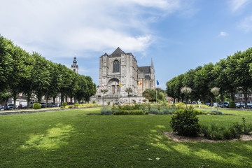 Fototapeta na wymiar The Sainte-Waudru Collegiate Church in Mons, Belgium