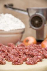 Russian dumplings. The process of cooking.