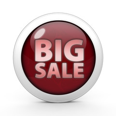 Big sale circular icon on white background