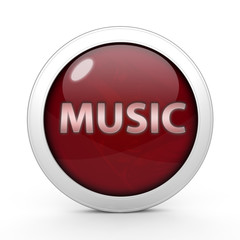 music circular icon on white background