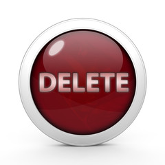 delete circular icon on white background