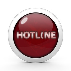 Hotline circular icon on white background