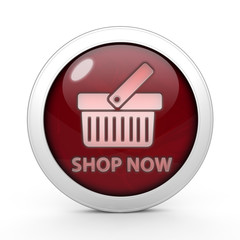Buy now circular icon on white background